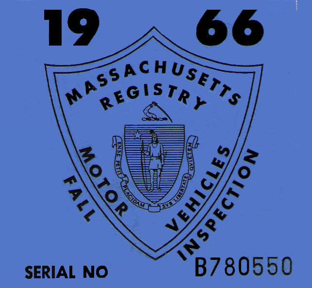 (image for) 1966 Massachusetts FALL Inspection Sticker